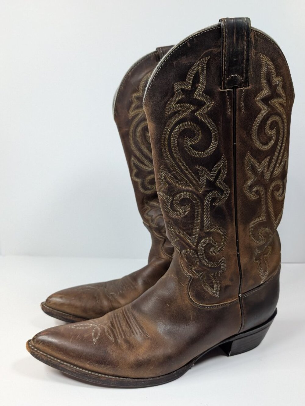 Men's Justin Brown Buck Bay Apache Western Cowboy Boots size 10D